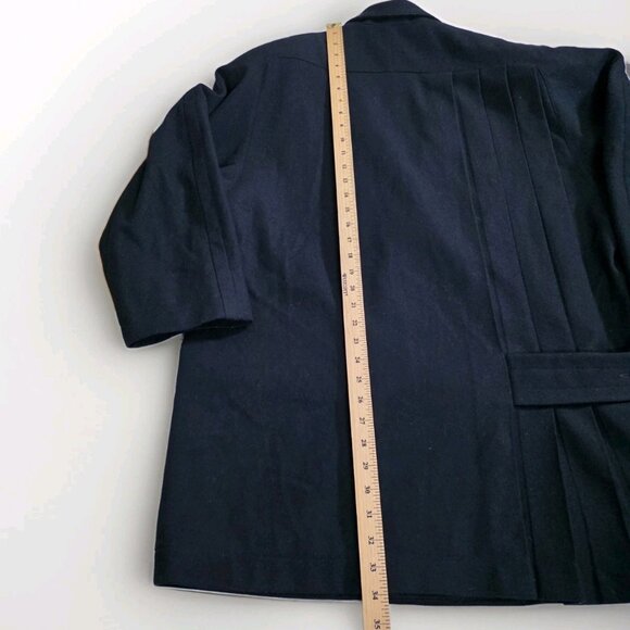 Byblos Vtg Blazer Jacket Womens US 8 Black Wool LS Lined Pockets Retro Chic FLAW - Picture 6 of 16